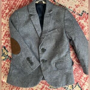 Toddler Blue Blazer with Brown Elbow Patches